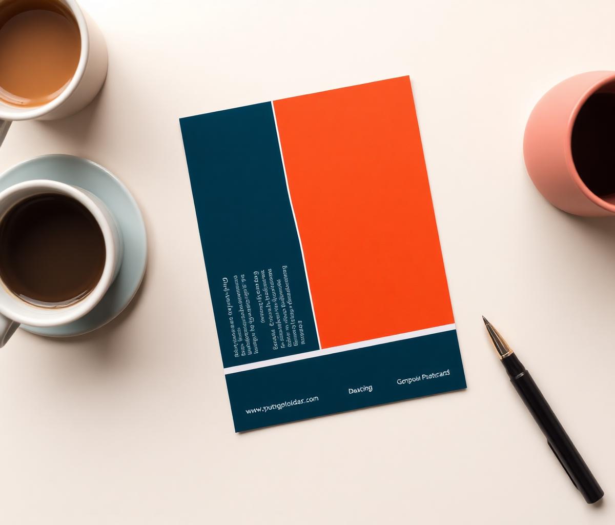 Printed Region Connect postcard sample on a desk